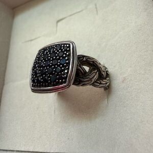 John Hardy Silver Ring with Black Accents